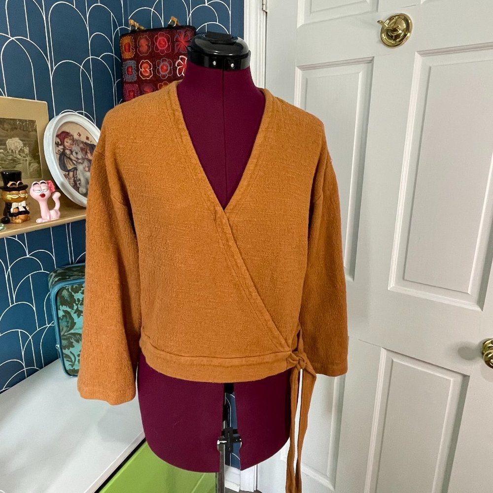 Madewell Texture & Thread Wrap Top Size Medium